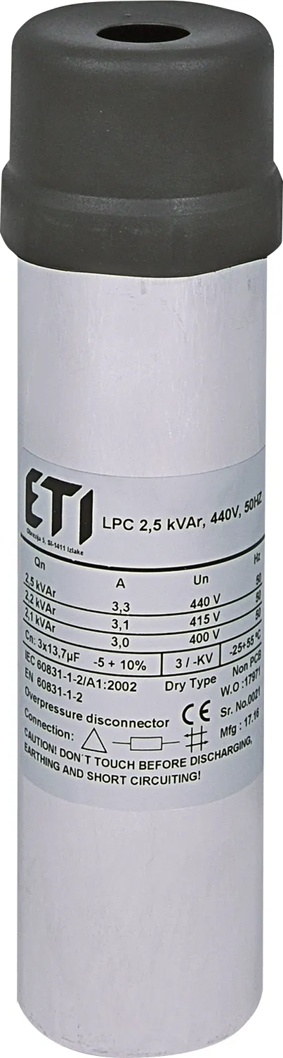 Capacitor LPC 2,5 kVAr, 440V, 50Hz 004656710