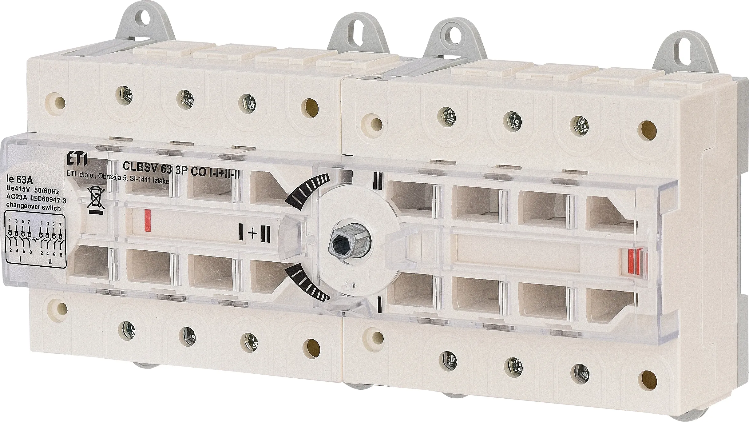 Changeover switch CLBSV 63 3P CO I-I+II-II 004661893