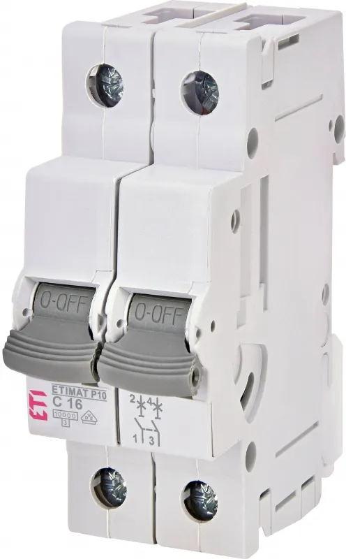 Miniature circuit breaker ETIMAT P10 2p C16  15kA 001901730