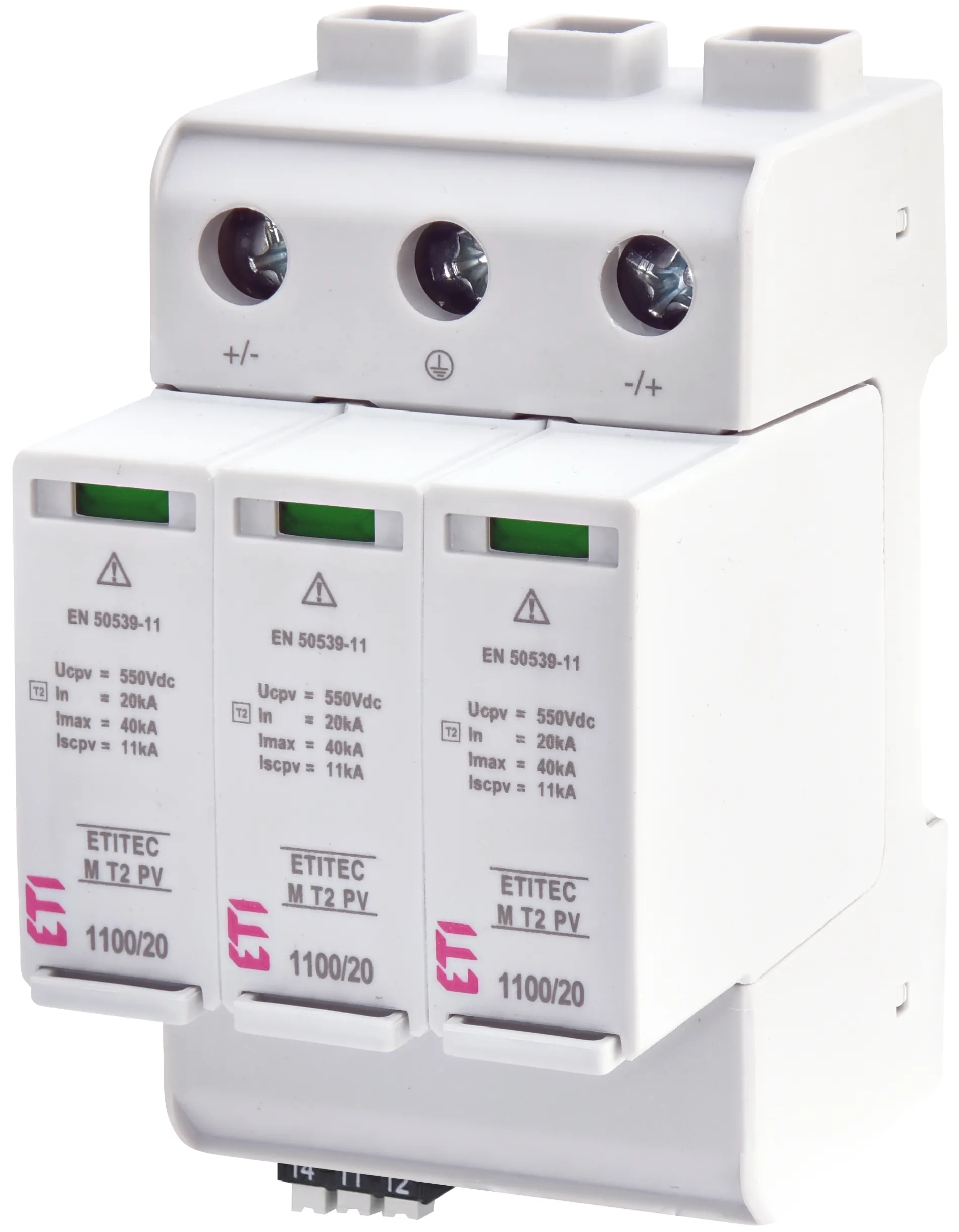 Surge arrester ETITEC M T2 PV 1100/20 Y RC 002440516