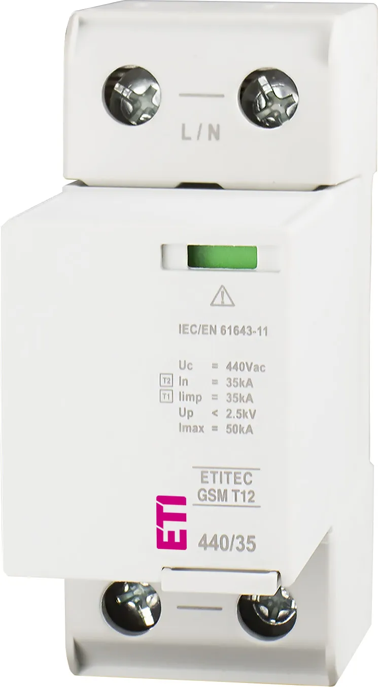 Surge arrester ETITEC GSM T12 440/35 1+0 RC 002440717