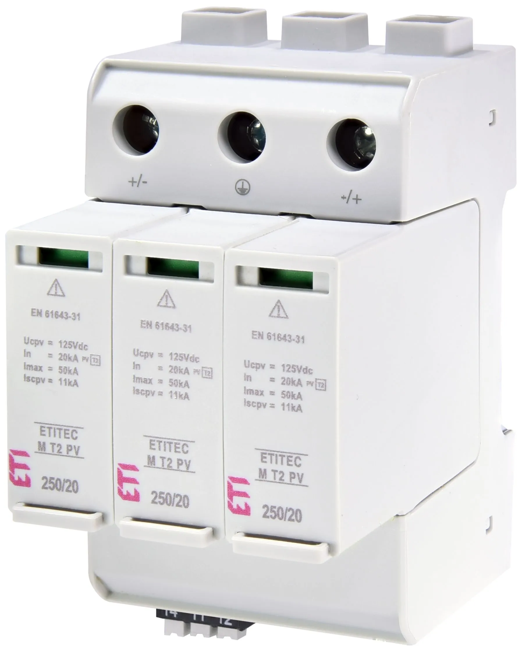 Surge arrester ETITEC M T2 PV 250/20 Y RC 002440733