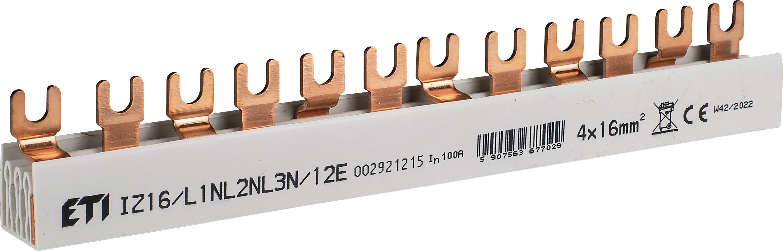 Insulated busbar IZ16/L1NL2NL3N/12 002921215