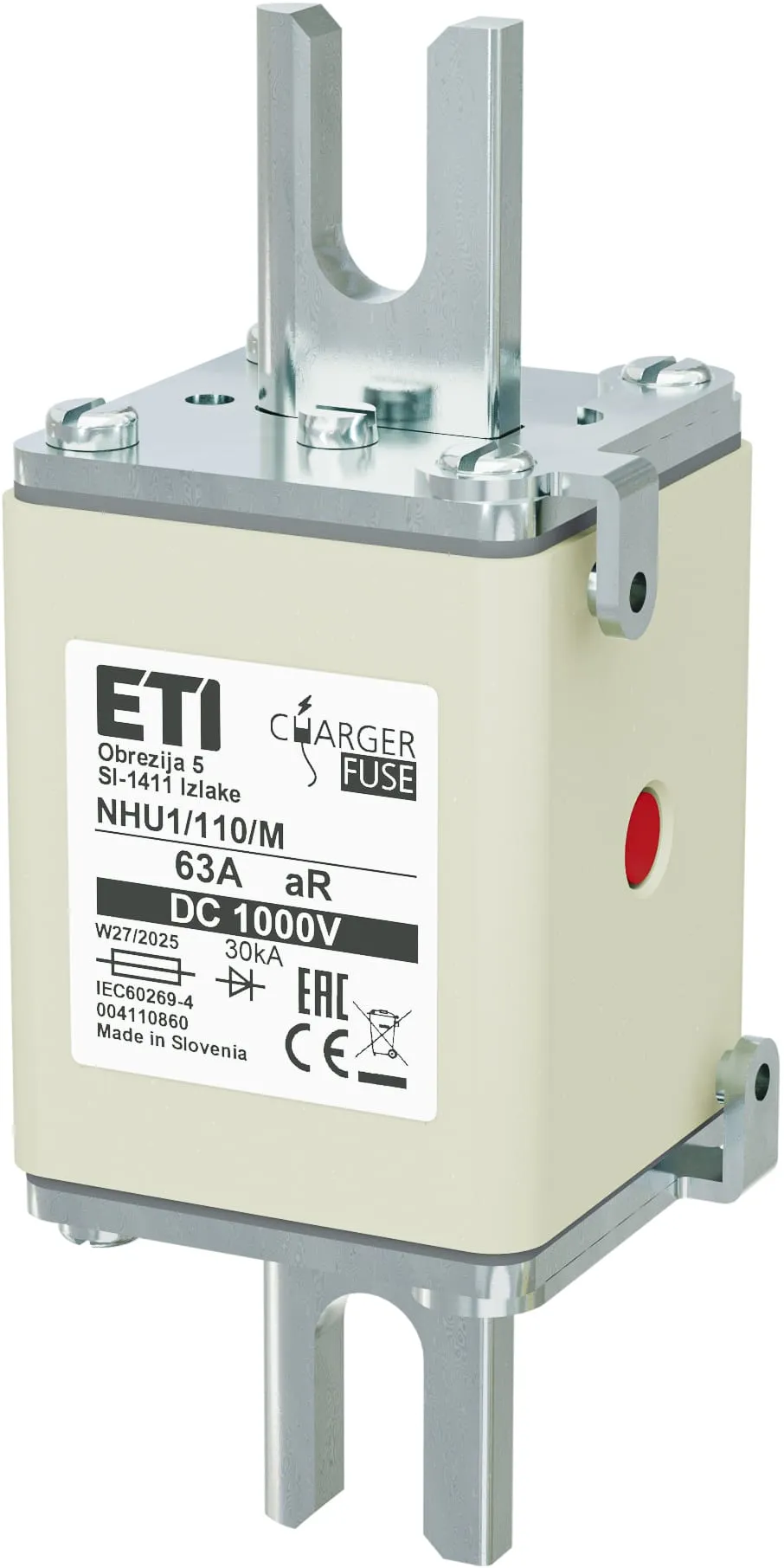 Fuse link NHU1/110/M aR 63A/1000V DC 004110860