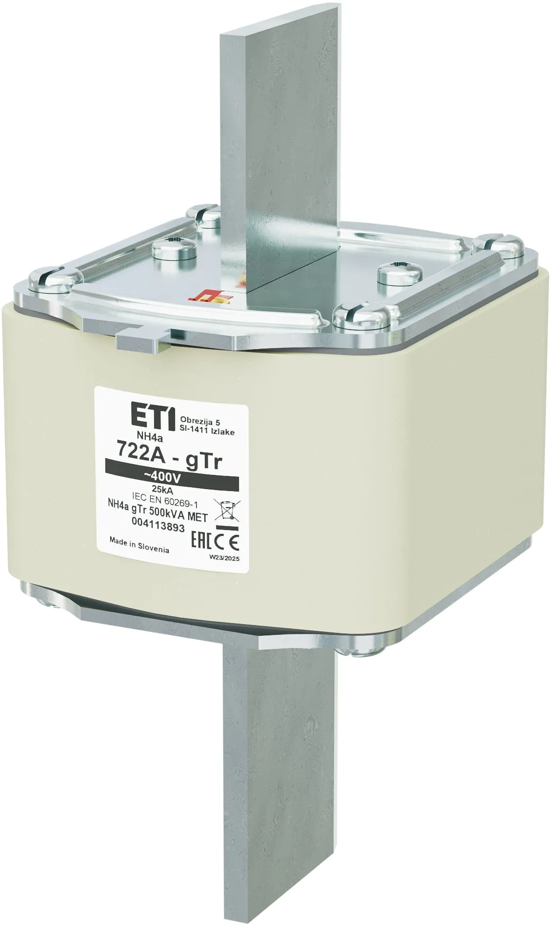 Fuse link NH4a gTr 722A/400V/500kVA MET 004113893