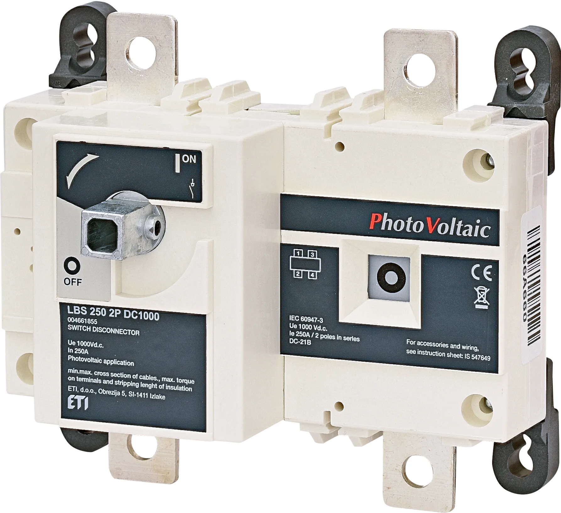 Switch disconnector PV LBS 250 2P DC1000 004661855